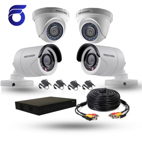 پکیج دوربین مداربسته 4کانال HD 2Mp هایک ویژن شماره FH-H204