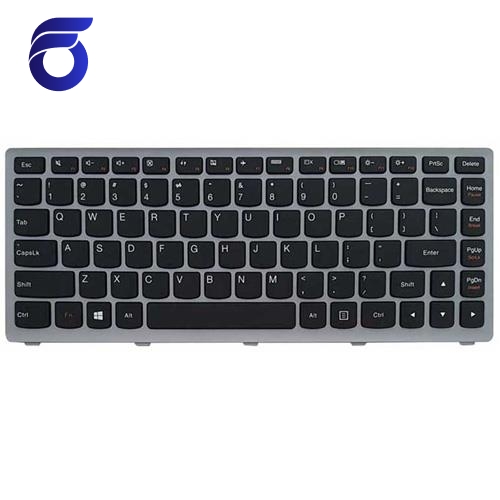 کیبرد لپ تاپ لنوو IdeaPad Z400 مشکی-با فریم نقره ای   کیبورد لپ تاپ لنوو Z400   تعمیرات فوق تخصصی لپ تاپ تهران  فروش قطعات تعمیری لپ تاپ   مرکز پخش قطعات لپ تاپ تهران  لپ تاپ استوک