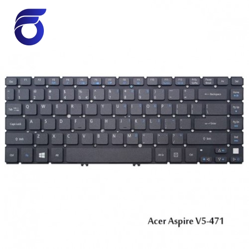 کیبورد لپ تاپ ایسر Acer Aspire V5-471 Laptop Keyboard مشکی-اینتر کوچک-بدون فریم   کیبورد لپ تاپ ایسر V5-471 مشکی   کیبرد لپ تاپ ایسر مدل V5-471 مشکی   قطعات لپ تاپ   فروش قطعات تعمیری لپ تاپ