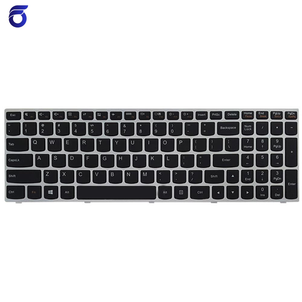 کیبورد لپ تاپ لنوو IdeaPad G50-70 مشکی-بدون بک لایت-با فریم نقره ای