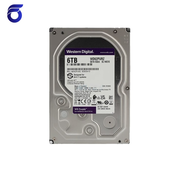 هارد دیسک وسترن دیجیتال مدل WD Purple WD62PURZ 6TB