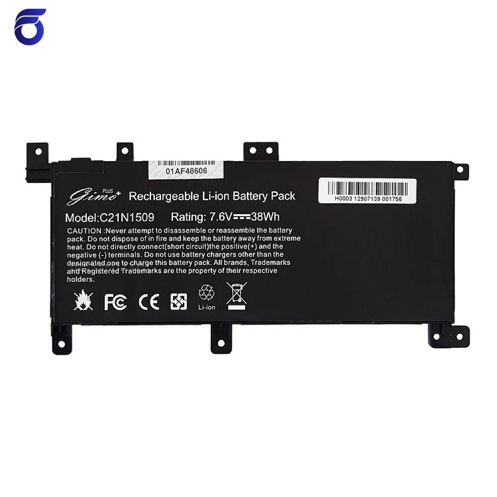 باتری لپ تاپ ایسوس Battery Asus X556 C21N1509_Gimo Plus مشکی داخلی-38 وات ساعت