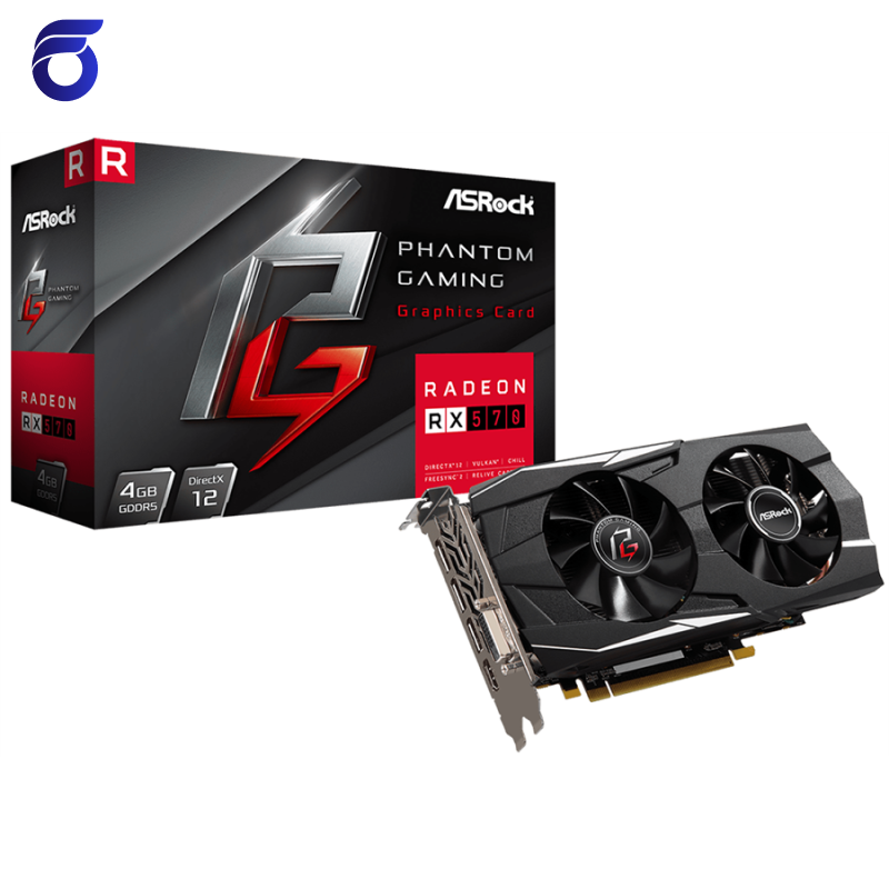 کارت گرافیک ازراک Phantom Gaming D Radeon RX570 4G Graphics Card