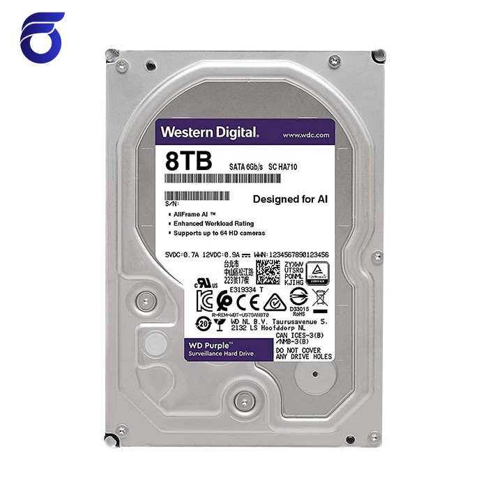 هارد دیسک وسترن دیجیتال مدل WD Purple WD82PURX 8TB