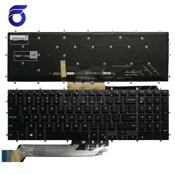 کیبورد لپ تاپ دل Inspiron 15-5567 مشکی-اینترکوچک با بک لایت-بدون فریم