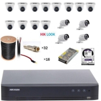 پکیج دوربین مداربسته 16کانال HD 2Mp هایک ویژن شماره FH-H216